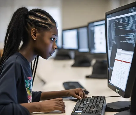 Teen girl programming