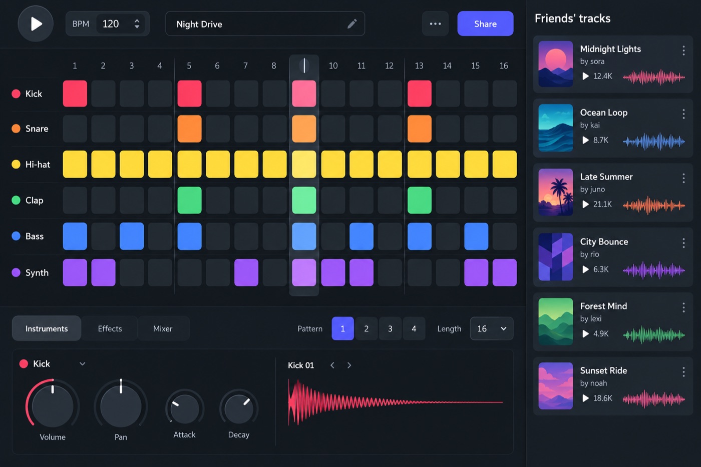 A beat maker web app